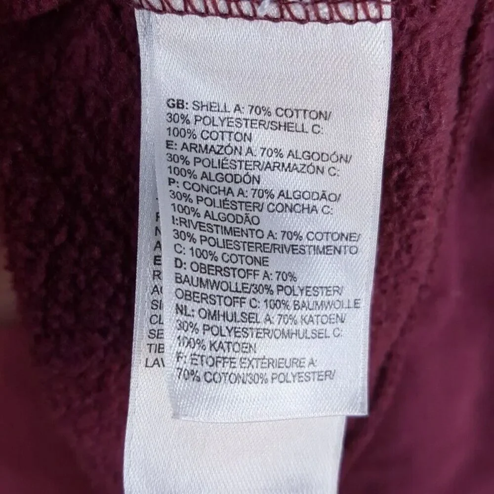 THE NORTH FACE Womens Hoodie Medium Maroon Pullover Graphic Logo HALF DOME